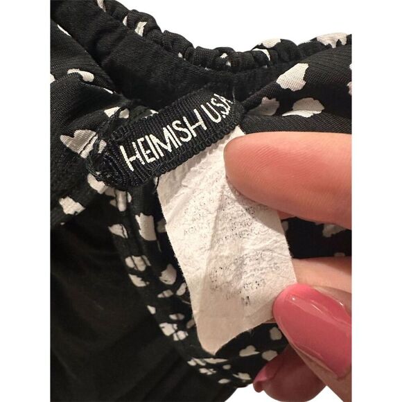 Heimish USA Women's M Black Polka Dot A-Line Knee Length Dress - Picture 4 of 4